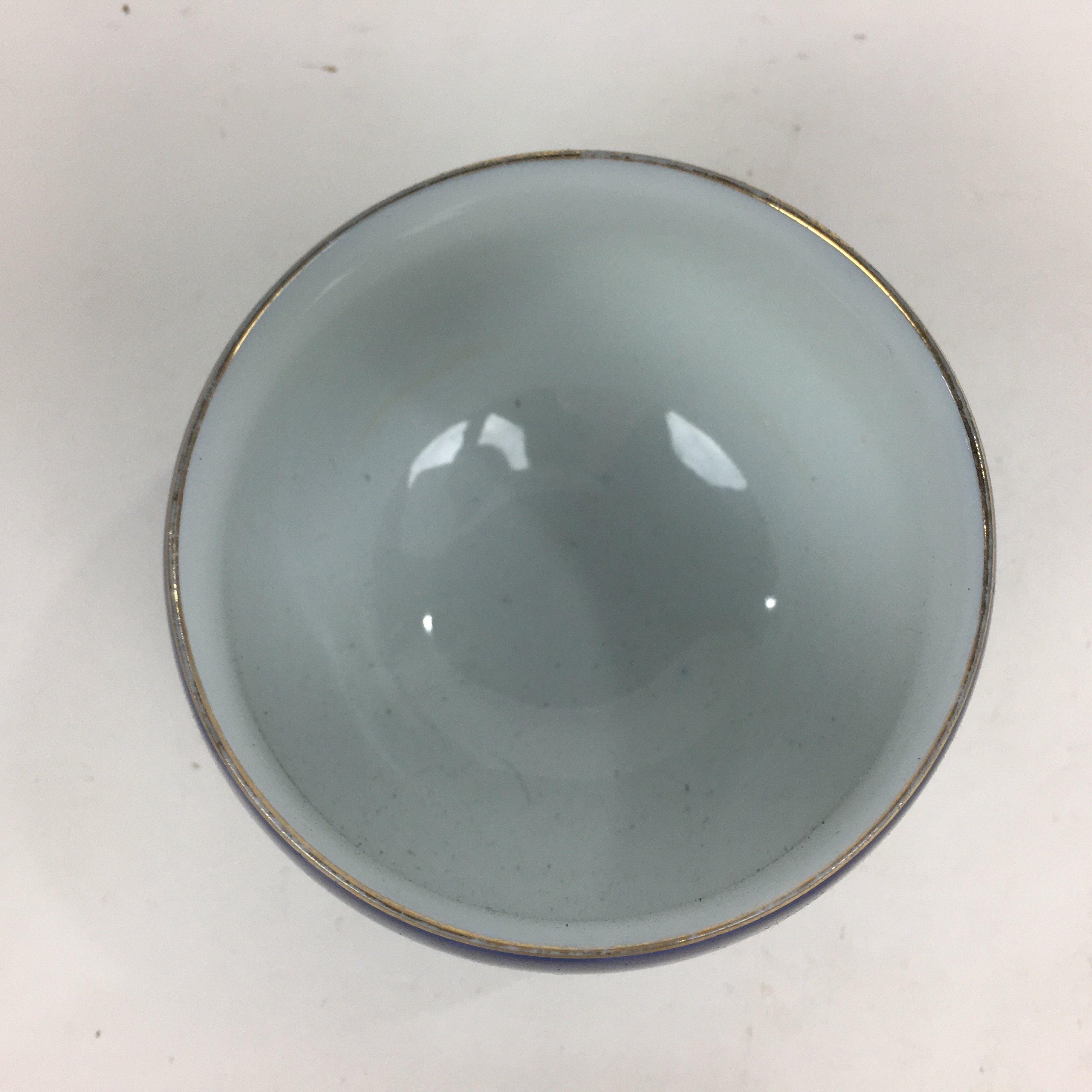 Japanese Porcelain Teacup Yunomi Vtg Arita Ware Nishiyama Kiln Blue Sencha TC241