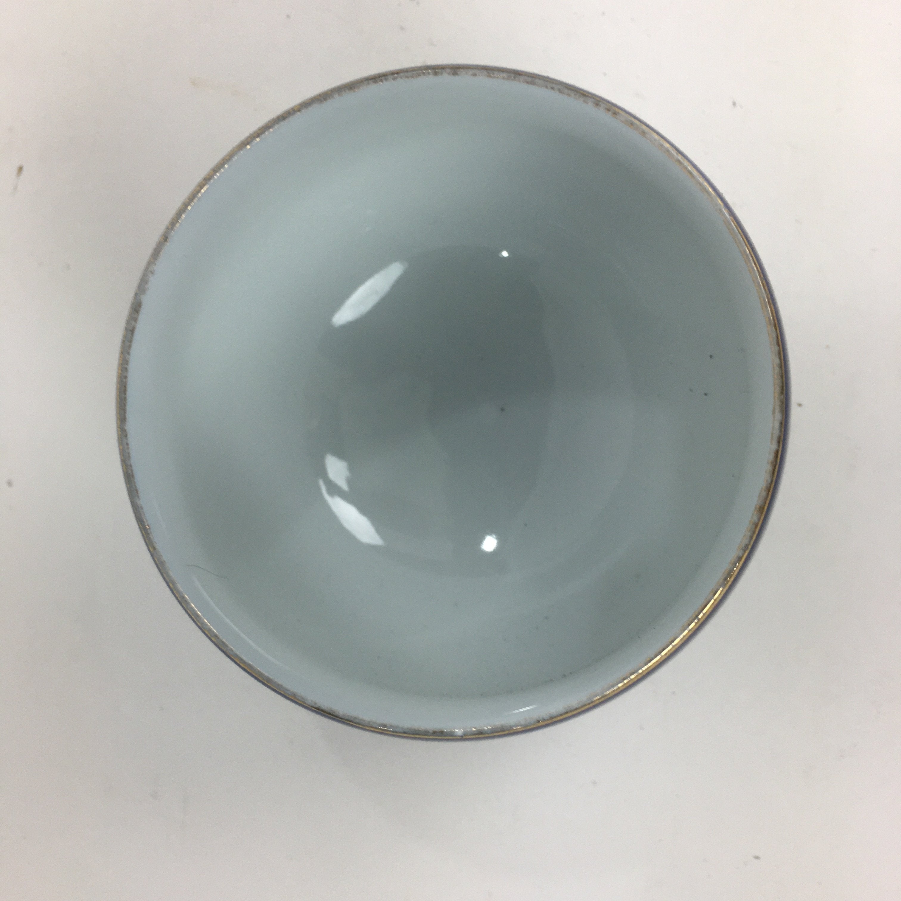 Japanese Porcelain Teacup Yunomi Vtg Arita Ware Nishiyama Kiln Blue Sencha TC242