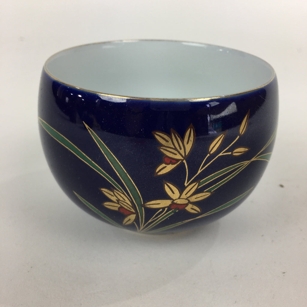 Japanese Porcelain Teacup Yunomi Vtg Arita Ware Nishiyama Kiln Blue Sencha TC242