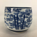 Japanese Porcelain Teacup Yunomi Vtg Blue Sometsuke Bamboo Sencha TC216