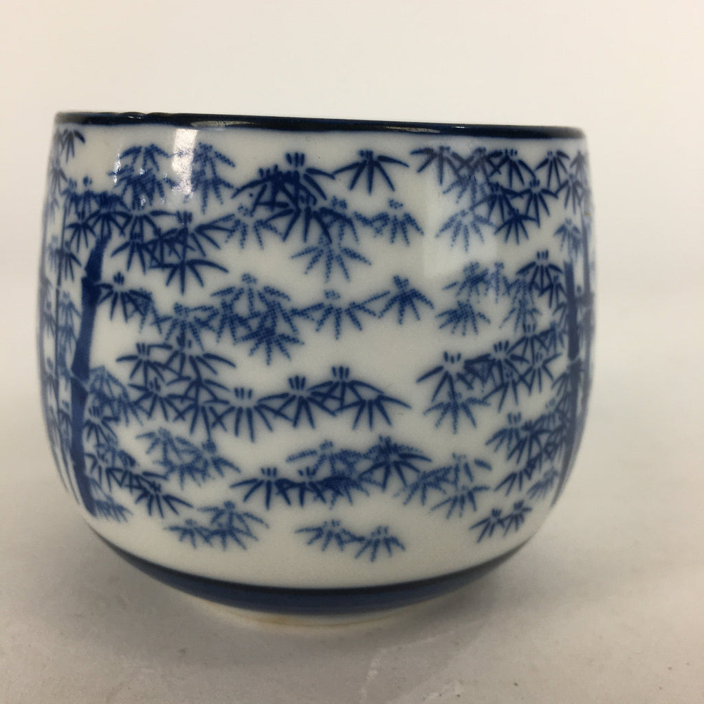Japanese Porcelain Teacup Yunomi Vtg Blue Sometsuke Bamboo Sencha TC216