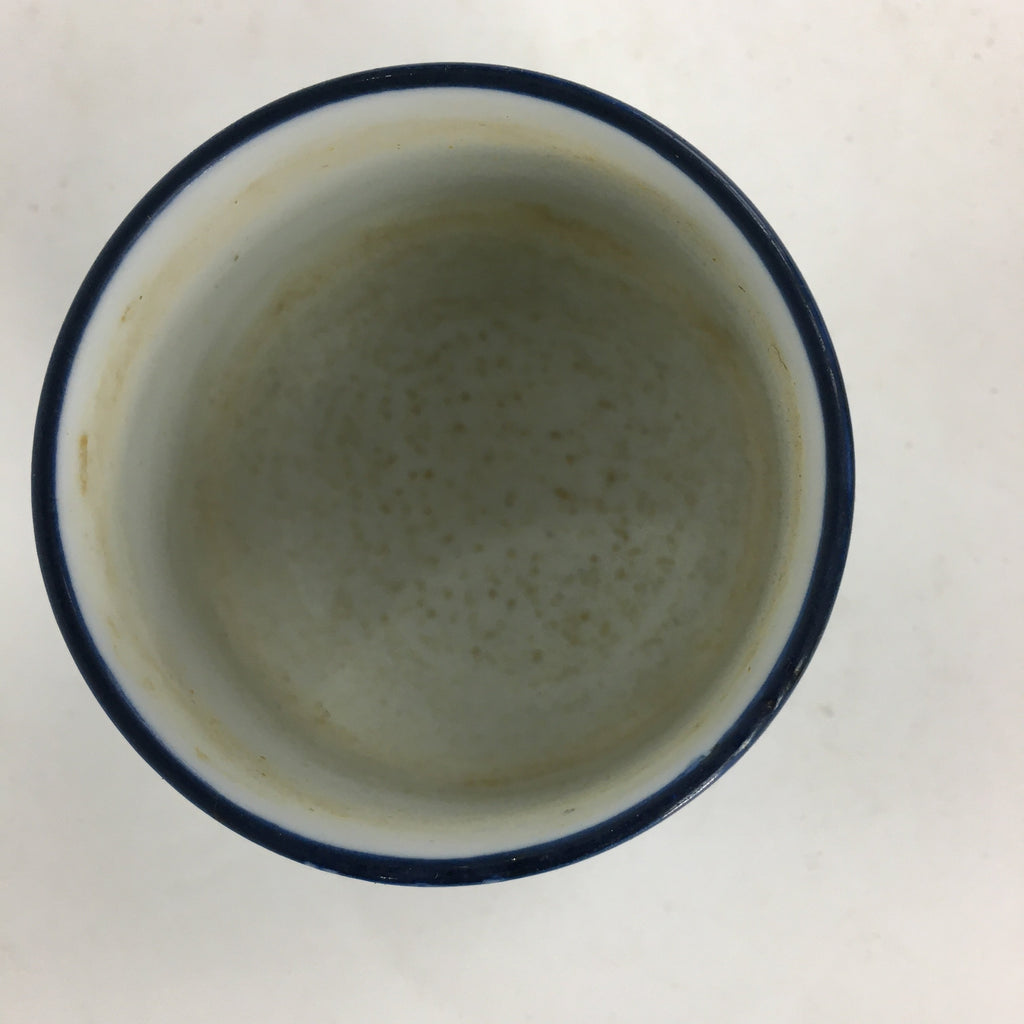 Japanese Porcelain Teacup Yunomi Vtg Blue Sometsuke Bamboo Sencha TC216
