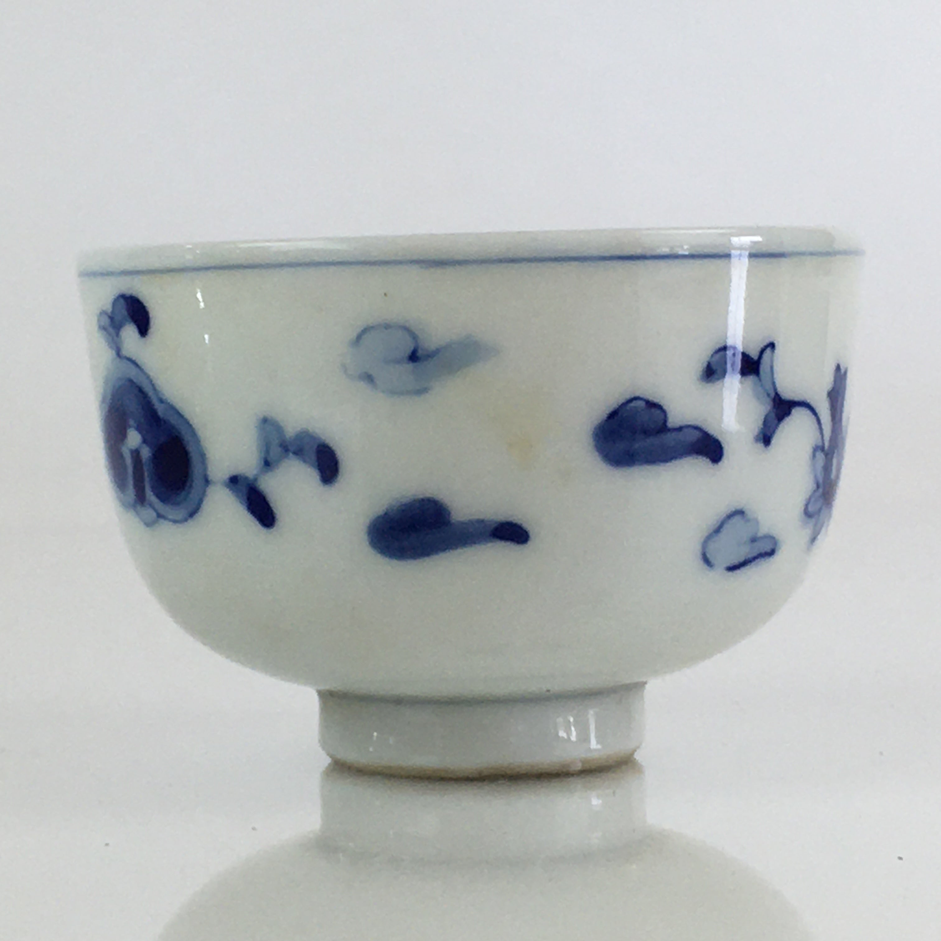 Japanese Porcelain Teacup Yunomi Vtg Blue Sometsuke Dragon Sencha TC311