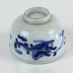 Japanese Porcelain Teacup Yunomi Vtg Blue Sometsuke Dragon Sencha TC311