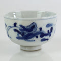 Japanese Porcelain Teacup Yunomi Vtg Blue Sometsuke Dragon Sencha TC311
