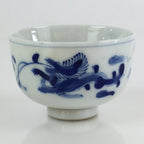 Japanese Porcelain Teacup Yunomi Vtg Blue Sometsuke Dragon Sencha TC311