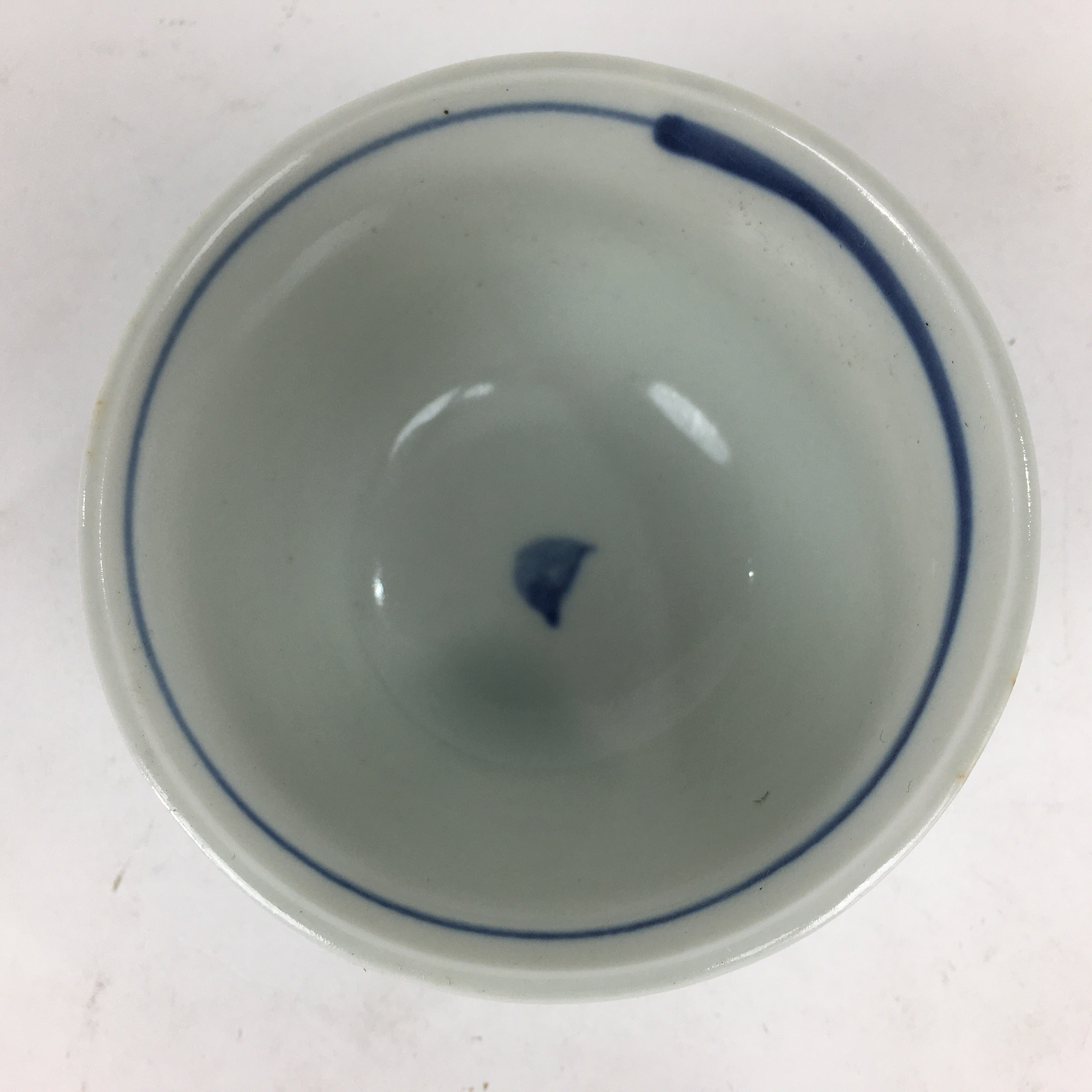 Japanese Porcelain Teacup Yunomi Vtg Blue Sometsuke Pottery Sencha TC245