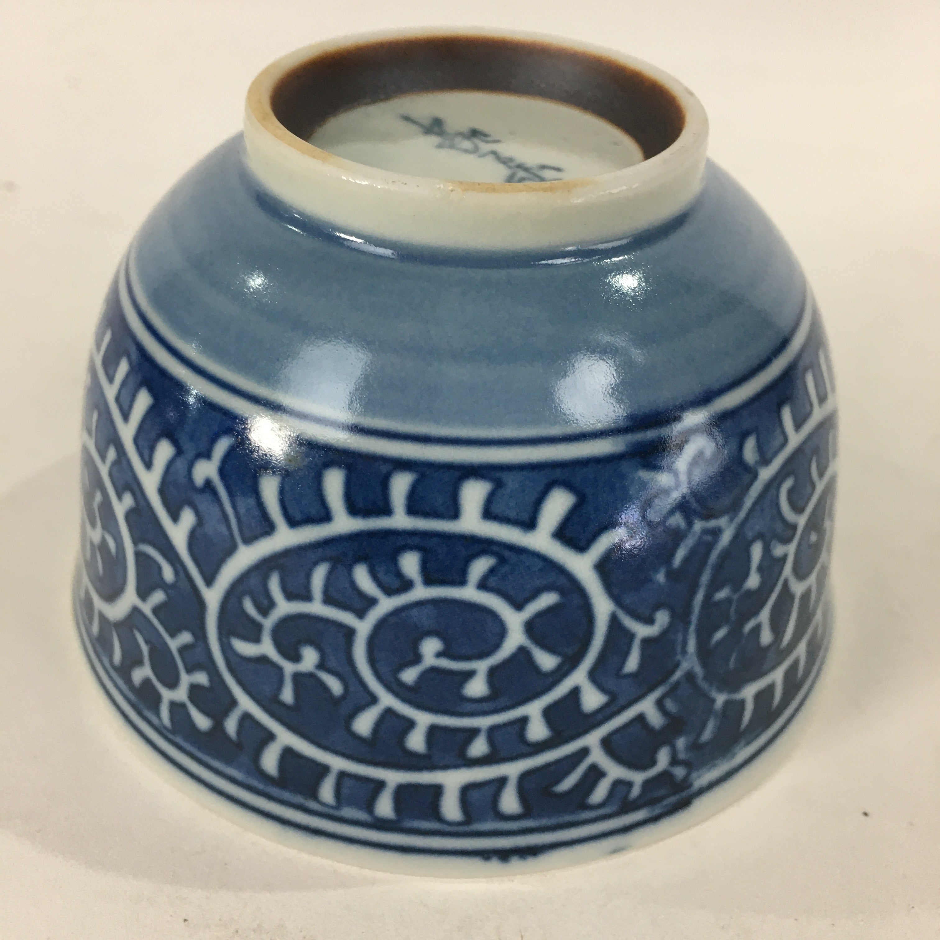 Japanese Porcelain Teacup Yunomi Vtg Blue Sometsuke Pottery Sencha TC246