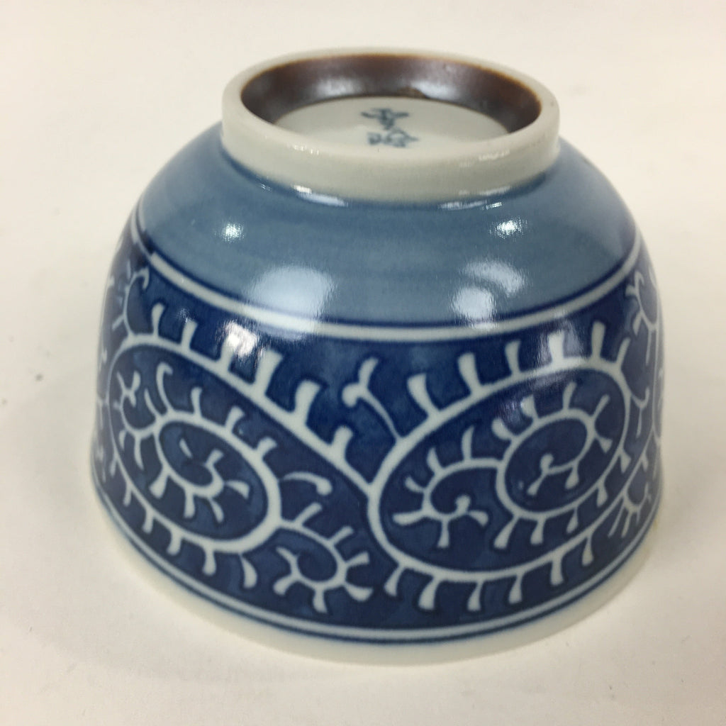 Japanese Porcelain Teacup Yunomi Vtg Blue Sometsuke Pottery Sencha TC247