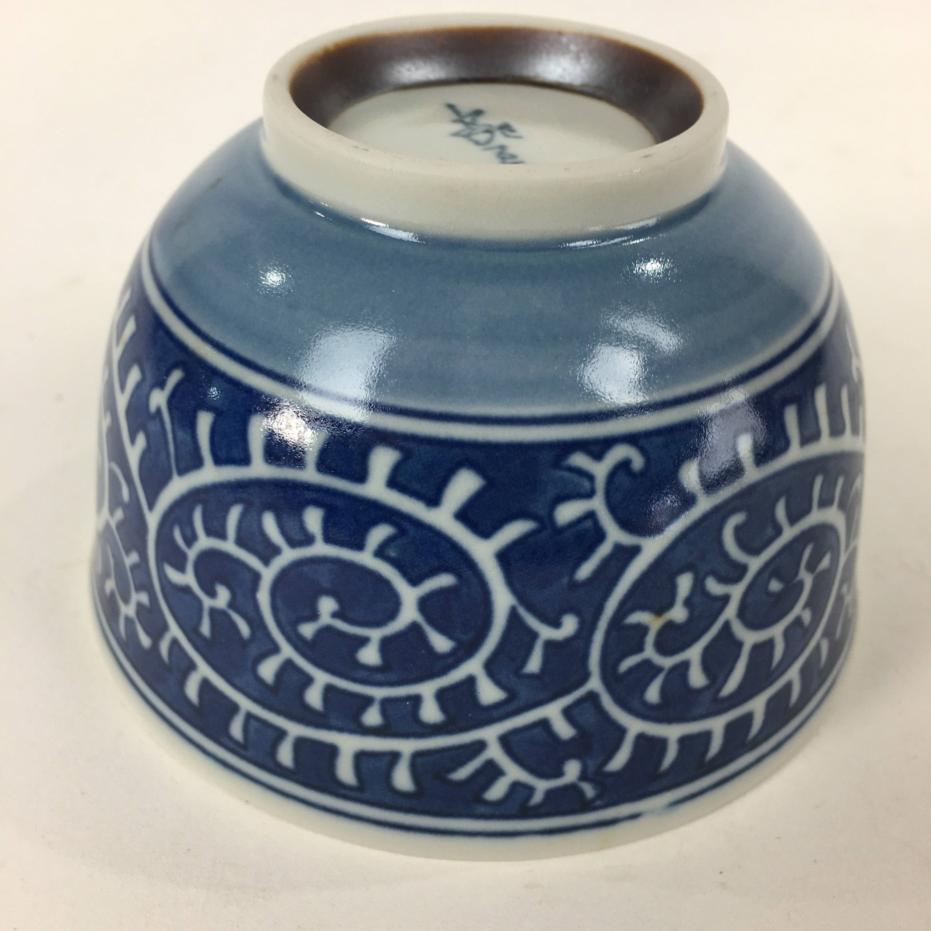 Japanese Porcelain Teacup Yunomi Vtg Blue Sometsuke Pottery Sencha TC247