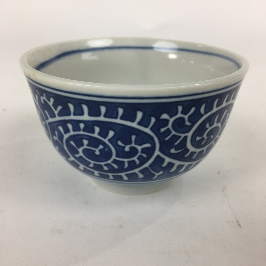 Japanese Porcelain Teacup Yunomi Vtg Blue Sometsuke Pottery Sencha TC247