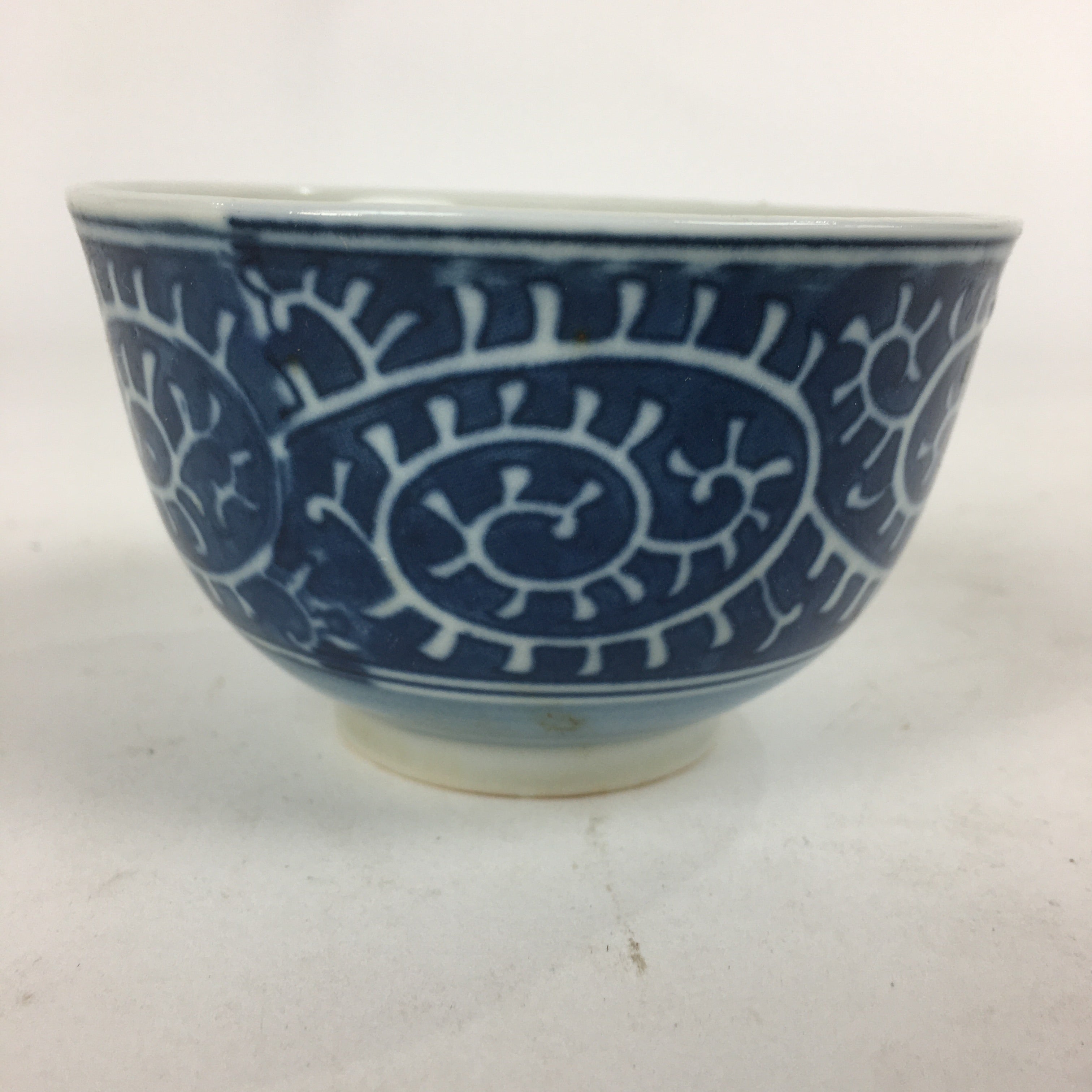 Japanese Porcelain Teacup Yunomi Vtg Blue Sometsuke Pottery Sencha TC248