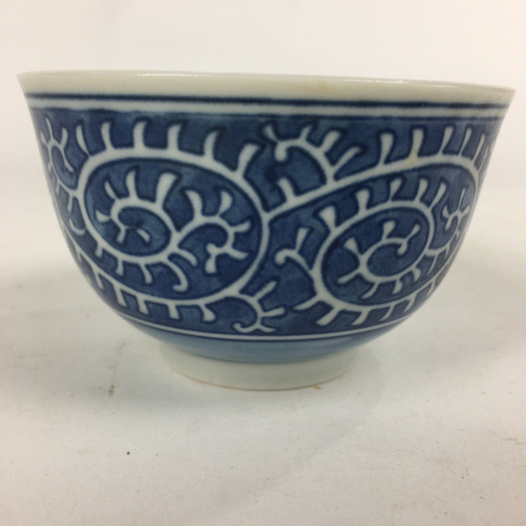 Japanese Porcelain Teacup Yunomi Vtg Blue Sometsuke Pottery Sencha TC249
