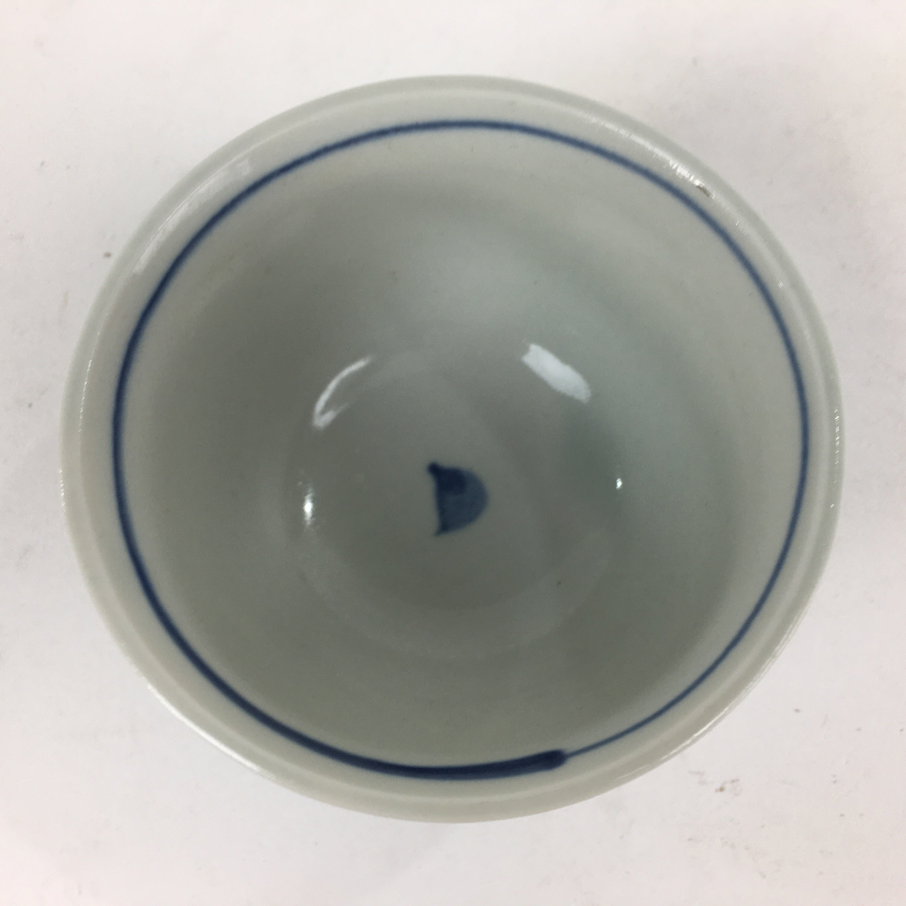 Japanese Porcelain Teacup Yunomi Vtg Blue Sometsuke Pottery Sencha TC249