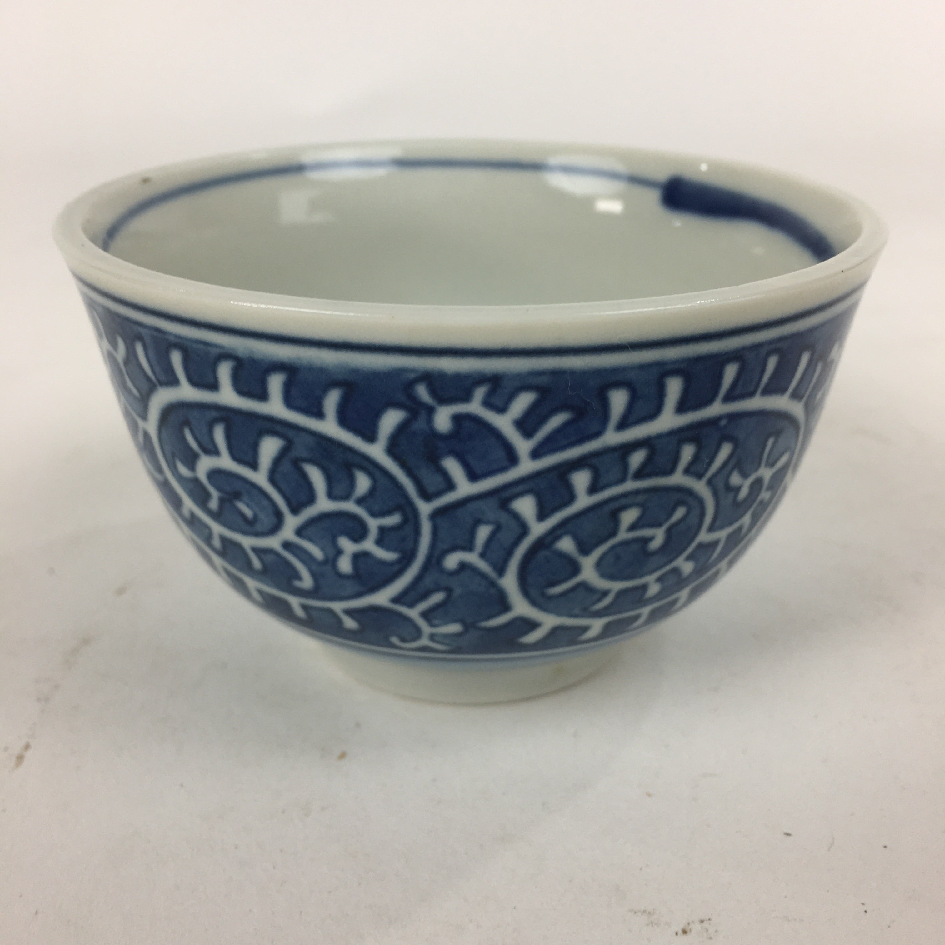 Japanese Porcelain Teacup Yunomi Vtg Blue Sometsuke Pottery Sencha TC249