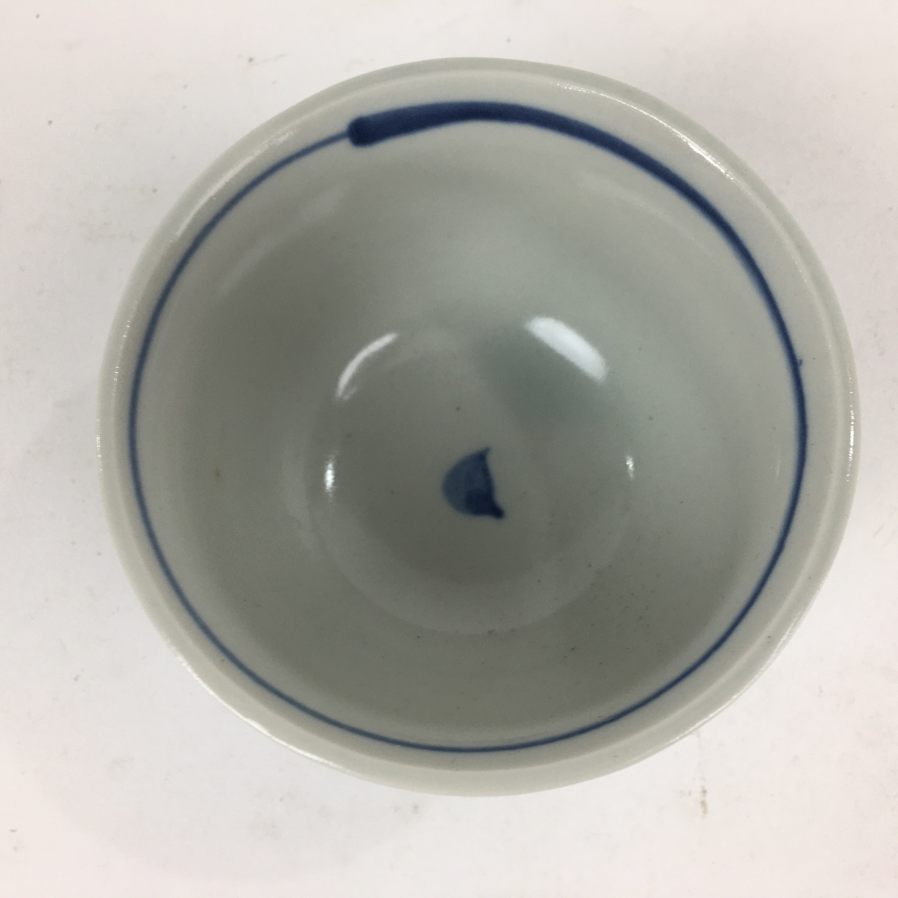 Japanese Porcelain Teacup Yunomi Vtg Blue Sometsuke Pottery Sencha TC250