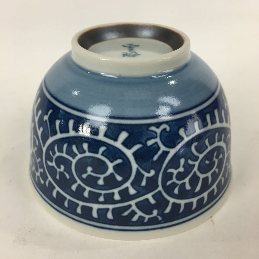 Japanese Porcelain Teacup Yunomi Vtg Blue Sometsuke Pottery Sencha TC250