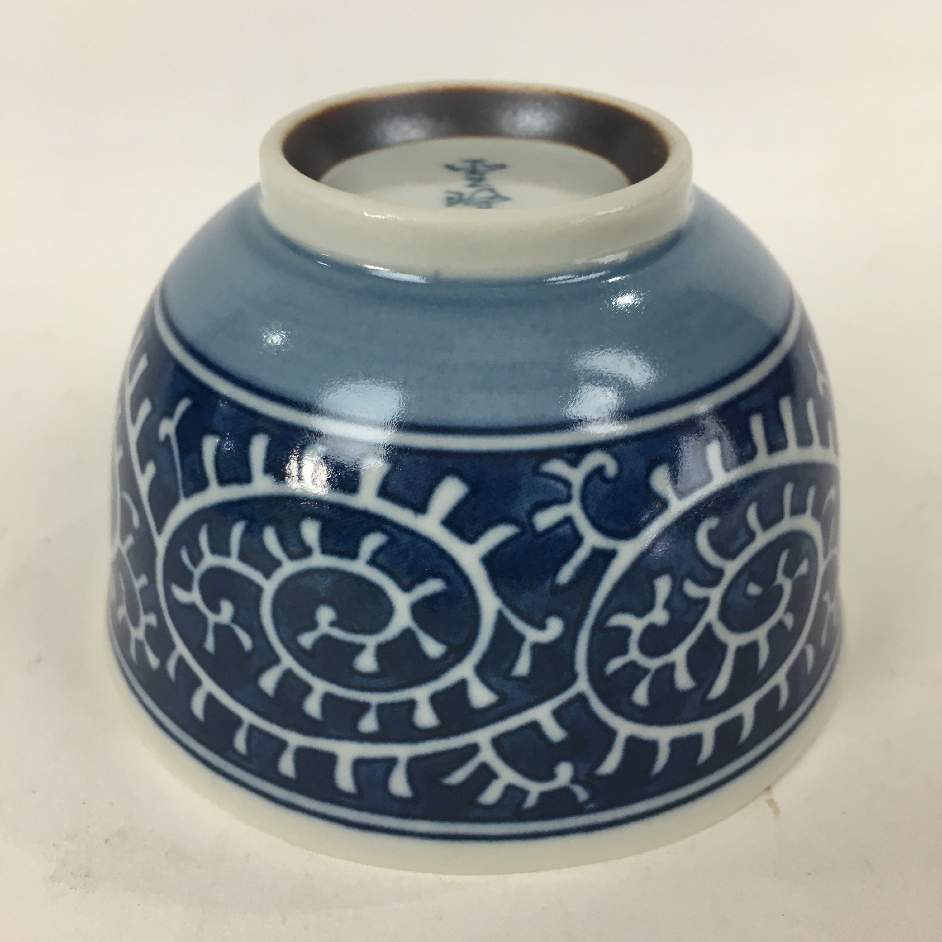 Japanese Porcelain Teacup Yunomi Vtg Blue Sometsuke Pottery Sencha TC250