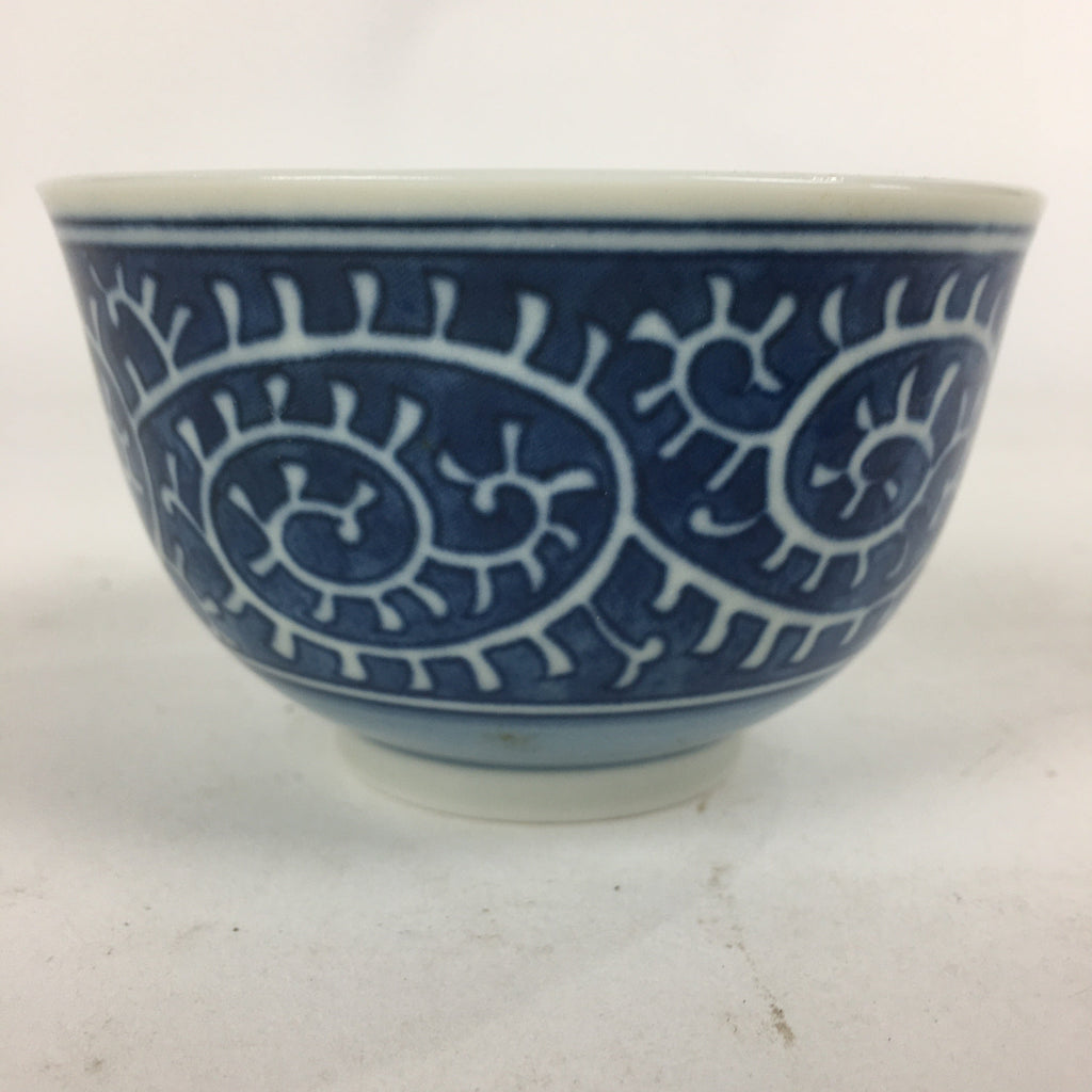 Japanese Porcelain Teacup Yunomi Vtg Blue Sometsuke Pottery Sencha TC251