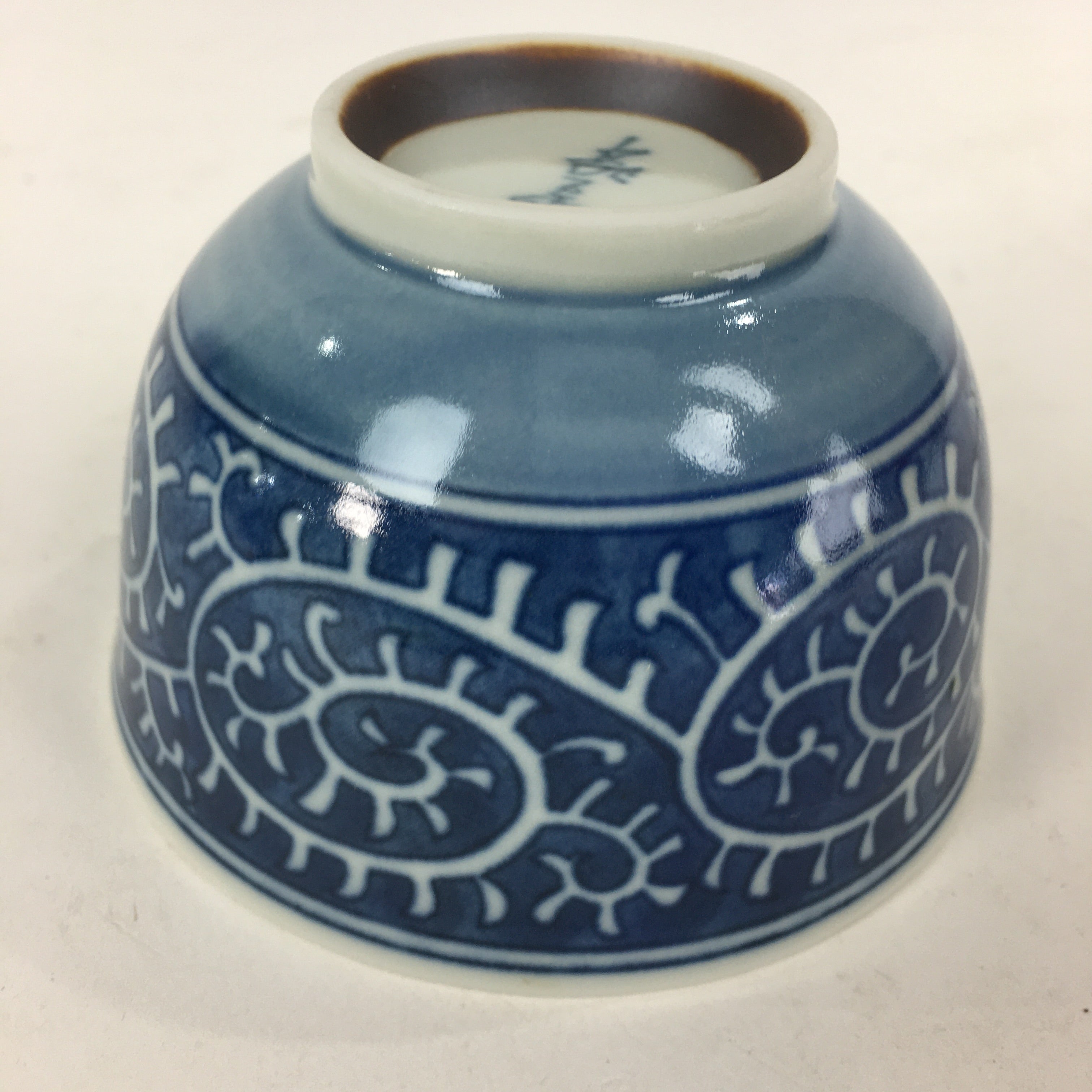 Japanese Porcelain Teacup Yunomi Vtg Blue Sometsuke Pottery Sencha TC251