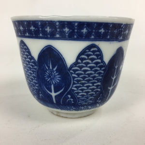 Japanese Porcelain Teacup Yunomi Vtg Blue Sometsuke Pottery Sencha TC265