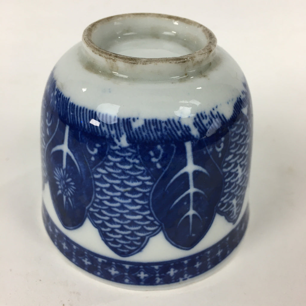 Japanese Porcelain Teacup Yunomi Vtg Blue Sometsuke Pottery Sencha TC265