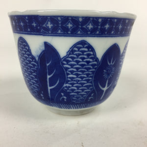Japanese Porcelain Teacup Yunomi Vtg Blue Sometsuke Pottery Sencha TC266