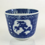 Japanese Porcelain Teacup Yunomi Vtg Blue Sometsuke Pottery Sencha TC306