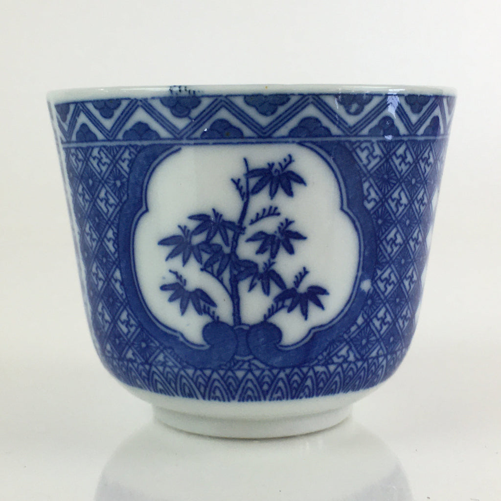 Japanese Porcelain Teacup Yunomi Vtg Blue Sometsuke Pottery Sencha TC307