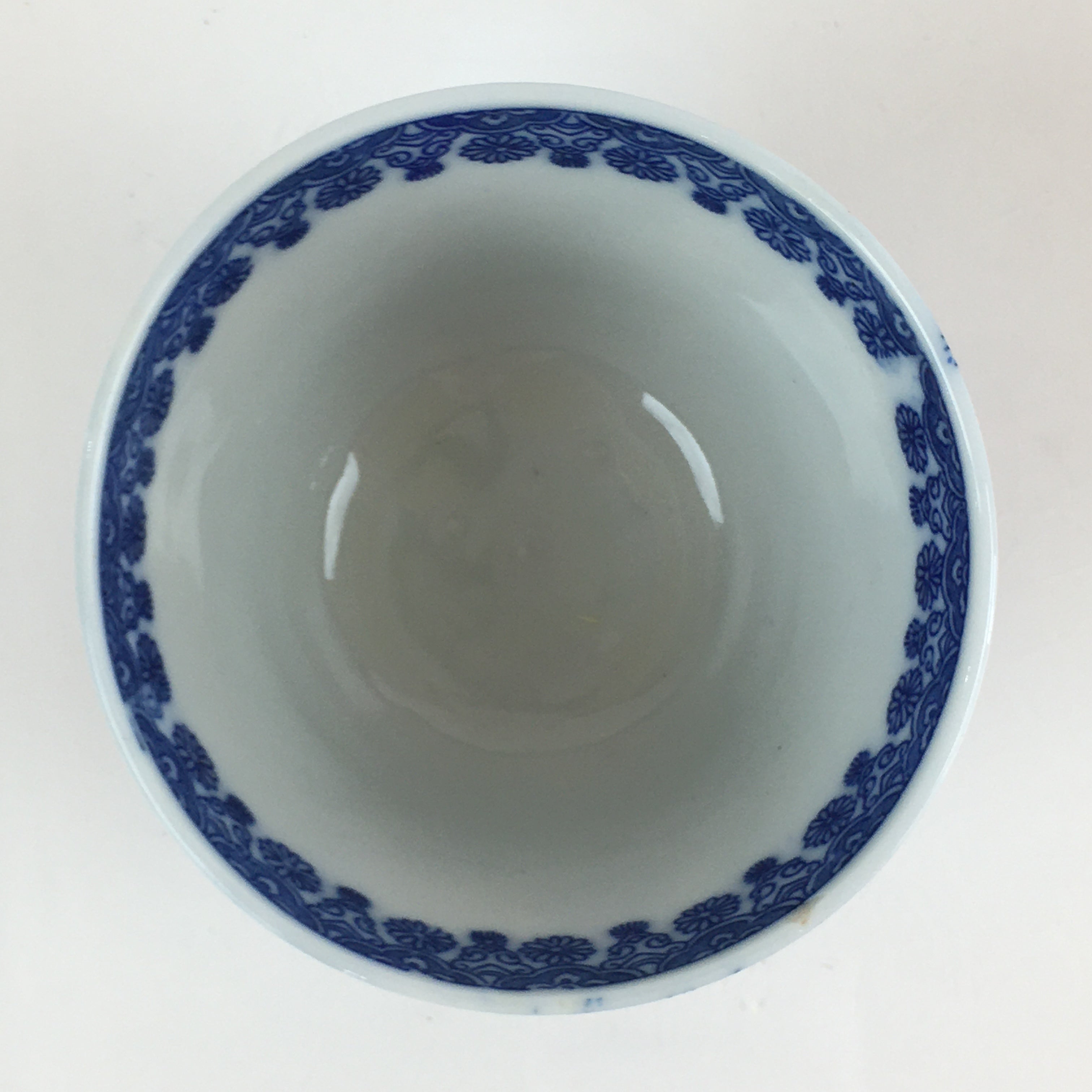 Japanese Porcelain Teacup Yunomi Vtg Blue Sometsuke Pottery Sencha TC307