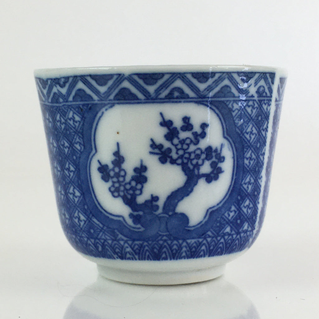 Japanese Porcelain Teacup Yunomi Vtg Blue Sometsuke Pottery Sencha TC308