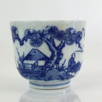 Japanese Porcelain Teacup Yunomi Vtg Blue Sometsuke Pottery Sencha TC309