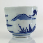 Japanese Porcelain Teacup Yunomi Vtg Blue Sometsuke Pottery Sencha TC309
