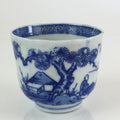 Japanese Porcelain Teacup Yunomi Vtg Blue Sometsuke Pottery Sencha TC309