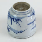 Japanese Porcelain Teacup Yunomi Vtg Blue Sometsuke Pottery Sencha TC310