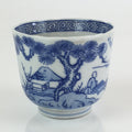 Japanese Porcelain Teacup Yunomi Vtg Blue Sometsuke Pottery Sencha TC310