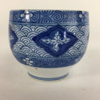 Japanese Porcelain Teacup Yunomi Vtg Blue Sometsuke White Sencha TC211
