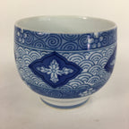 Japanese Porcelain Teacup Yunomi Vtg Blue Sometsuke White Sencha TC211