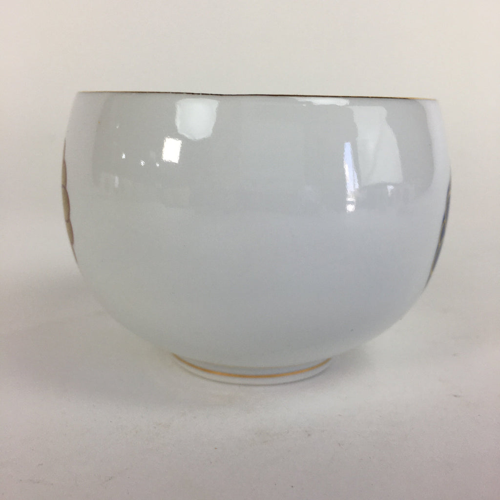 Japanese Porcelain Teacup Yunomi Vtg Chrysanthemum White Sencha TC201