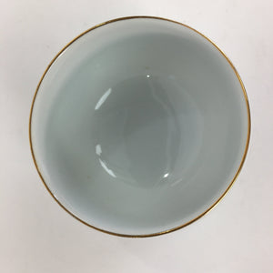 Japanese Porcelain Teacup Yunomi Vtg Chrysanthemum White Sencha TC201