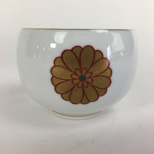 Japanese Porcelain Teacup Yunomi Vtg Chrysanthemum White Sencha TC207