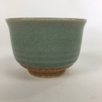 Japanese Porcelain Teacup Yunomi Vtg Green Cracked Glaze Pottery Sencha TC236