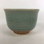 Japanese Porcelain Teacup Yunomi Vtg Green Cracked Glaze Pottery Sencha TC236