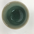 Japanese Porcelain Teacup Yunomi Vtg Green Cracked Glaze Pottery Sencha TC236