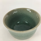 Japanese Porcelain Teacup Yunomi Vtg Green Cracked Glaze Pottery Sencha TC236