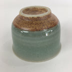 Japanese Porcelain Teacup Yunomi Vtg Green Cracked Glaze Pottery Sencha TC236