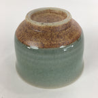 Japanese Porcelain Teacup Yunomi Vtg Green Cracked Glaze Pottery Sencha TC236