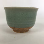 Japanese Porcelain Teacup Yunomi Vtg Green Cracked Glaze Pottery Sencha TC238