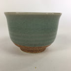Japanese Porcelain Teacup Yunomi Vtg Green Cracked Glaze Pottery Sencha TC238