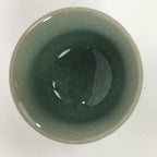 Japanese Porcelain Teacup Yunomi Vtg Green Cracked Glaze Pottery Sencha TC238
